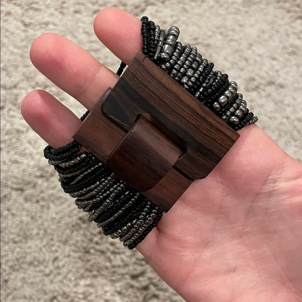 Chan Luu Black and Brown Beaded Bracelet